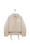 Shop Loewe Workwear Jacket In Wool And Cashmere In Nude