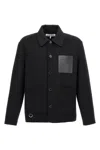 Loewe Mens Black Workwear Leather-pocket Wool And Cashmere Jacket In Black