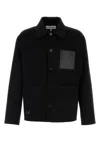 Loewe Mens Black Workwear Leather-pocket Wool And Cashmere Jacket In Black