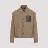 Loewe Cotton Jacket With Contrast Pocket And Front Pockets In Brown