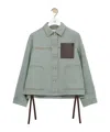 Loewe Womens Khaki Green Anagram-patch Workwear Cotton Jacket In Green