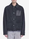 Loewe Mens Indigo Blue Workwear Relaxed-fit Denim Jacket In Black