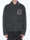 Loewe Mens Indigo Blue Workwear Relaxed-fit Denim Jacket In Black