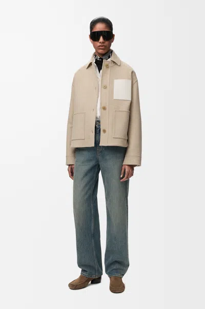 Loewe Wool-cashmere Workwear Jacket In Neutral
