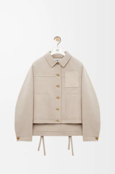 Loewe Wool-cashmere Workwear Jacket In Neutral