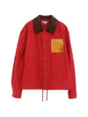 Loewe Anagram-patch Jacket In Red