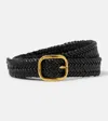 Loewe Woven Leather Belt In Black