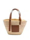 Loewe Medium-sized Basket Bag In Palm Leaf And Leather Women In Brown