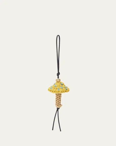Loewe Woven Mushroom Bag Charm In Gold