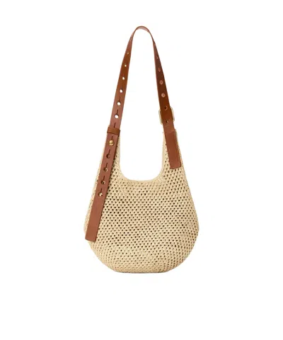 Loewe Woven Shoulder Bag In Brown