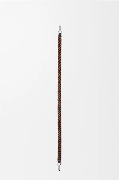 Loewe Woven Strap In Leather For Woman In Black/squirrel