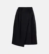 Loewe Wrap Skirt In Cotton And Silk In Black
