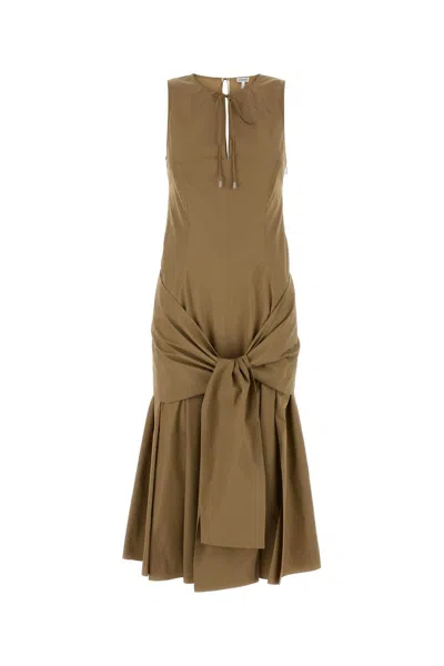 Loewe Wrap Dress In Cotton In Green