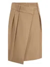 Loewe Wrap-effect Pleated Mini Skirt In Brown