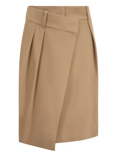 LOEWE WRAP-EFFECT PLEATED MINI SKIRT