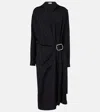 Loewe Belted Wool Dress In Black