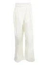 Loewe High-rise Cotton Twill Wide-leg Pants In White