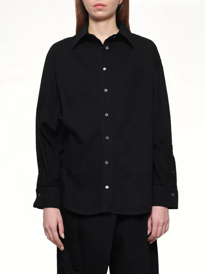 Loewe Wrap-around Long-sleeve Shirt In Black