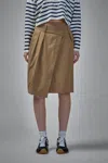 Loewe Wrap-effect Pleated Mini Skirt In Brown