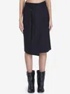 Loewe Wrap Skirt In Cotton And Silk In Black