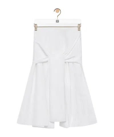 Loewe Wrap Skirt In Cotton In White