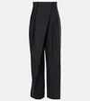 Loewe Wide-leg Wrap Wool Pants In Black