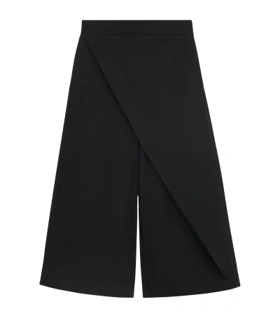 Loewe Wrapped Cropped Wide-leg Trousers In Black