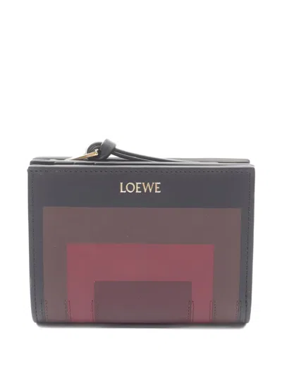 Pre-owned Loewe X Albers 2020s Bi-fold Leather Wallet In Black
