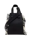 Loewe X Albers Compact Hammock Fringed Leather Tote Bag In Black