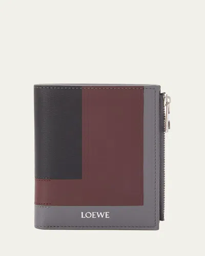Loewe X Albers Compact Wallet In Leather In Brown