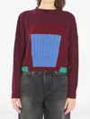 Loewe X Albers Double-layer Hem Sweater In Red