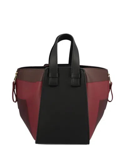 Loewe X Albers Hammock Panelled Leather Tote Bag In Black