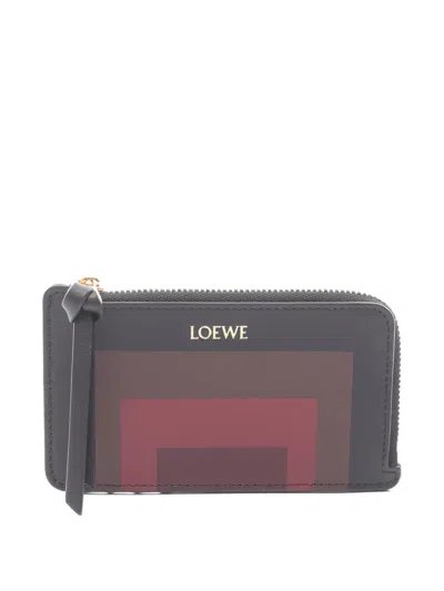 Pre-owned Loewe X Albers Leather Wallet In Black