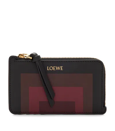 Loewe X Albers Leather Zipped Card Holder In Brown