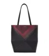 Loewe X Albers Medium Leather Puzzle Fold Tote Bag In Black