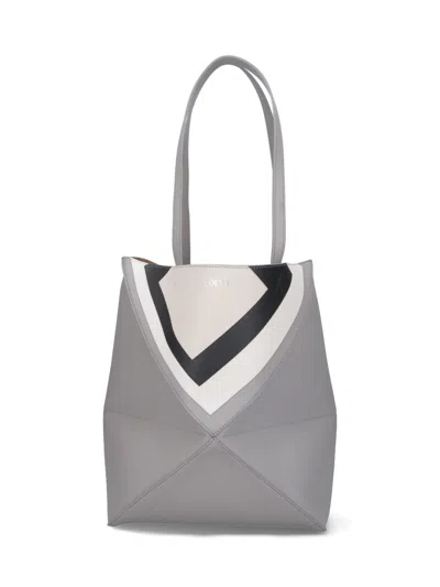 Loewe X Albers 'puzzle Fold' Tote Bag In Gray