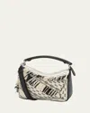 Loewe X Albers Puzzle Small Fringe Shoulder Bag In Woven Textile