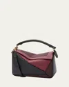 Loewe Puzzle Square Small Leather Shoulder Bag In Black