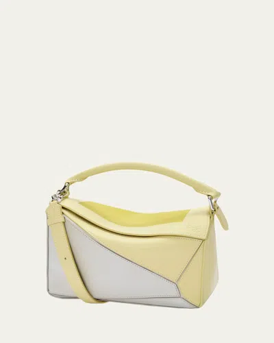 Loewe X Albers Puzzle Square Shoulder Bag In Leather In Gray