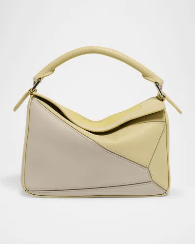 Loewe X Albers Puzzle Square Shoulder Bag In Leather In Gray