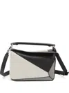 Loewe X Albers Small Puzzle Leather Tote Bag In Gray