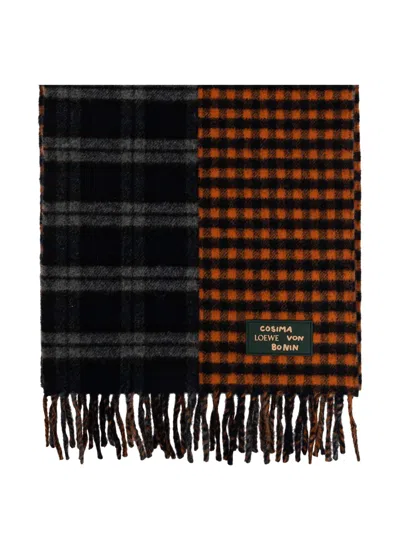Loewe X Cosima Von Bonin Checked Scarf In Black