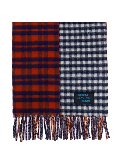 Loewe X Cosima Von Bonin Checked Scarf In Red