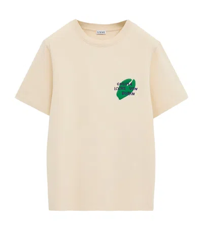 Loewe X Cosima Von Bonin Cotton Logo T-shirt In Neutral