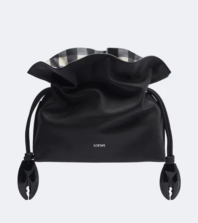 Loewe X Cosima Von Bonin Flamenco Medium Leather Clutch In Black