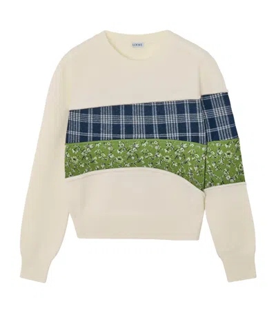 Loewe X Cosima Von Bonin Wool-blend Patchwork Sweater In White