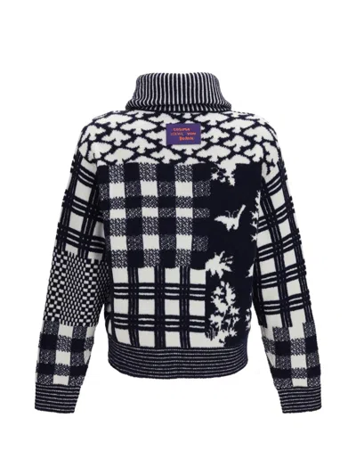 Loewe X Cosima Von Bonin Zip-up Sweater In Wool In Black