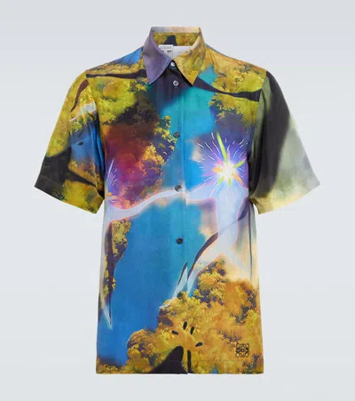 Loewe X Howl's Moving Castle Printed Silk-blend Shirt In Multicolor