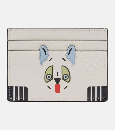 Loewe X Louis Wain Cats Leather Card Holder In White