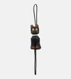 Loewe X Louis Wain Cats Leather-trimmed Wool Bag Charm In Black